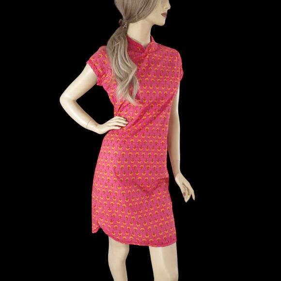 Mitra Pink Lotus Cheongsam Mini Dress M‎ NWT | Asian Inspired Boho Chic - Picture 6 of 10